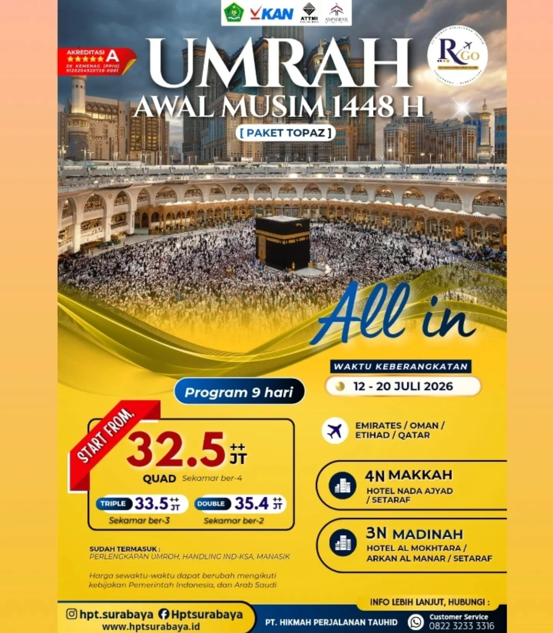 UMROH AWAL MUSIM 1448H – PAKET TOPAZ